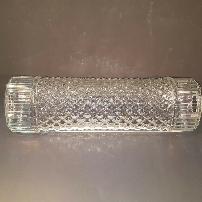 Vintage Diamond Pattern Thick Glass Bathroom Vanity Shade Sconce Light Bar