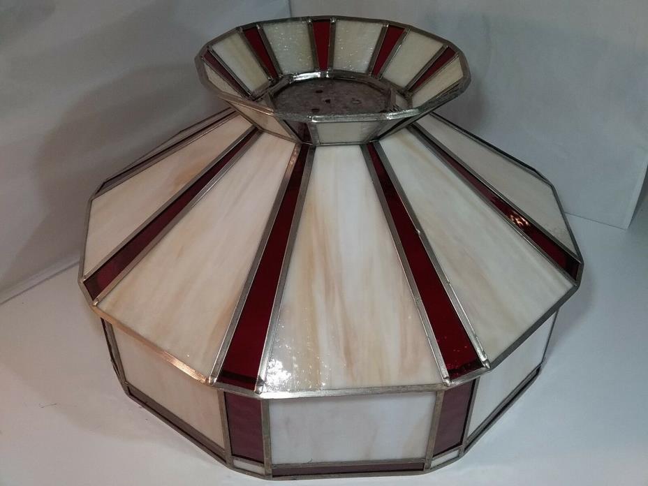 Vintage Hand Made Stained Glass Chandelier By Northern Light Beamsville Ontario
