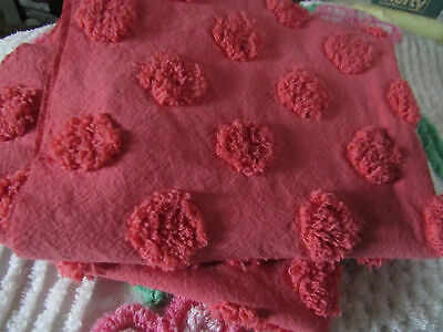 Summer Watermelon Jumbo Coin Pops Vintage Chenille Bedspread Fabric Piece 17x65