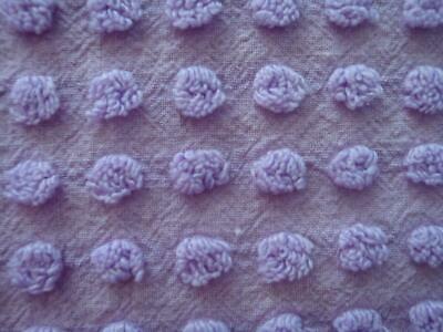 Fabric Piece #1754 - Lilac Purple Pops Vtg Chenille Bedspread Quilt Craft
