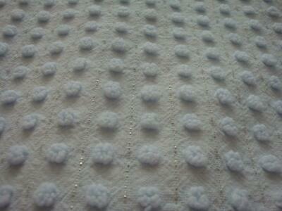 Fabric Piece #1750 - Sky Blue Mini Pops Lurex Thread Vtg Chenille Quilt