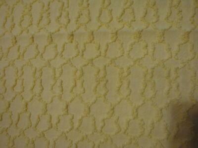 Fabric Piece #1746 - Cheerful Lemon Squiggles Vtg Chenille Quilt Craft