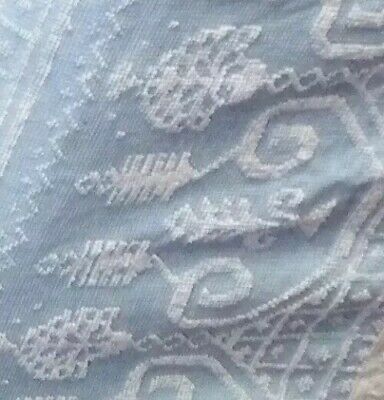VTG WASHINGTON STYLE HOBNAIL CHENILLE Blue White 18 X 30”  Fabric