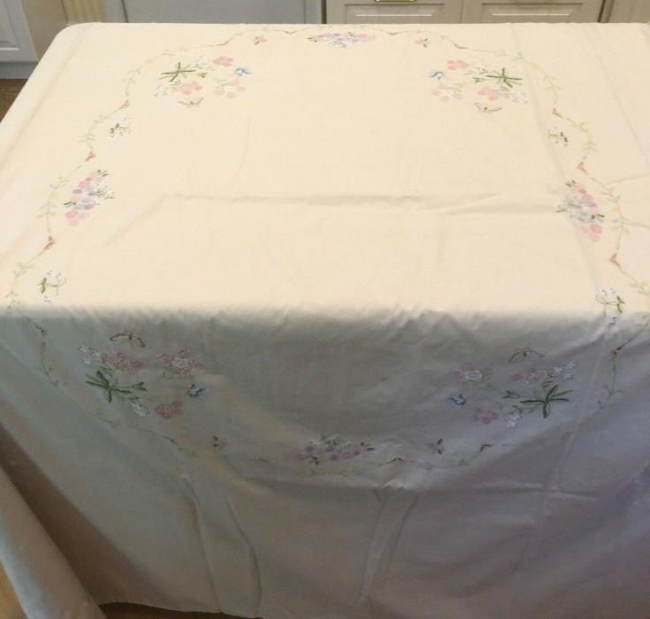 Vintage Embroidered Cotton Duvet Cover for Double Bed