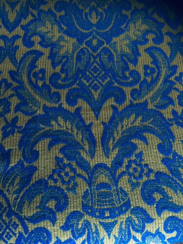 VTG BATES Tapestry BEDSPREAD Floral Double Bed Cotton w/ Macrame Fringe