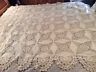 Beautiful Heavy Vintage Hand Crocheted Off White Bedspread.