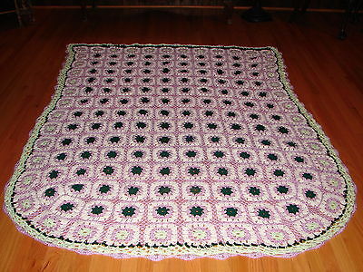 New Crochet Bedspread ~  Handcrafted Granny Square Bedspread Afghan