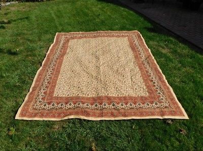 Vintage 60s 70s QUEEN Size Tapestry Coverlet INDIA
