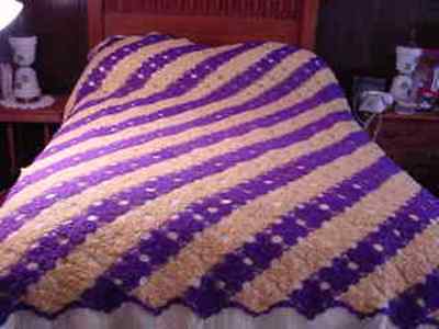 ANTIQUE Handcrafted Hand Made Crochet Bedspread ~ very nice work 86 x 100 inches