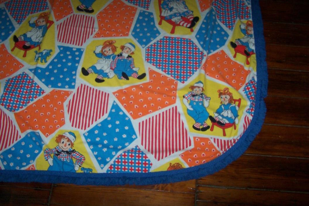 Vintage Wamsutta Collectable Raggedy Ann & Andy Twin Size Childrens  Bed Spread