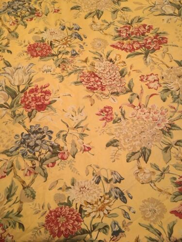 Pottery Barn Duvet Yelow Flower Floral Fabric Textile 80x99”