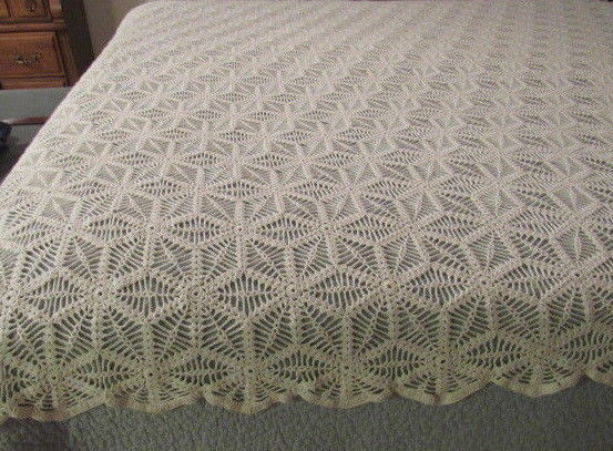 Vintage CROCHET Bedspread Coverlet 86