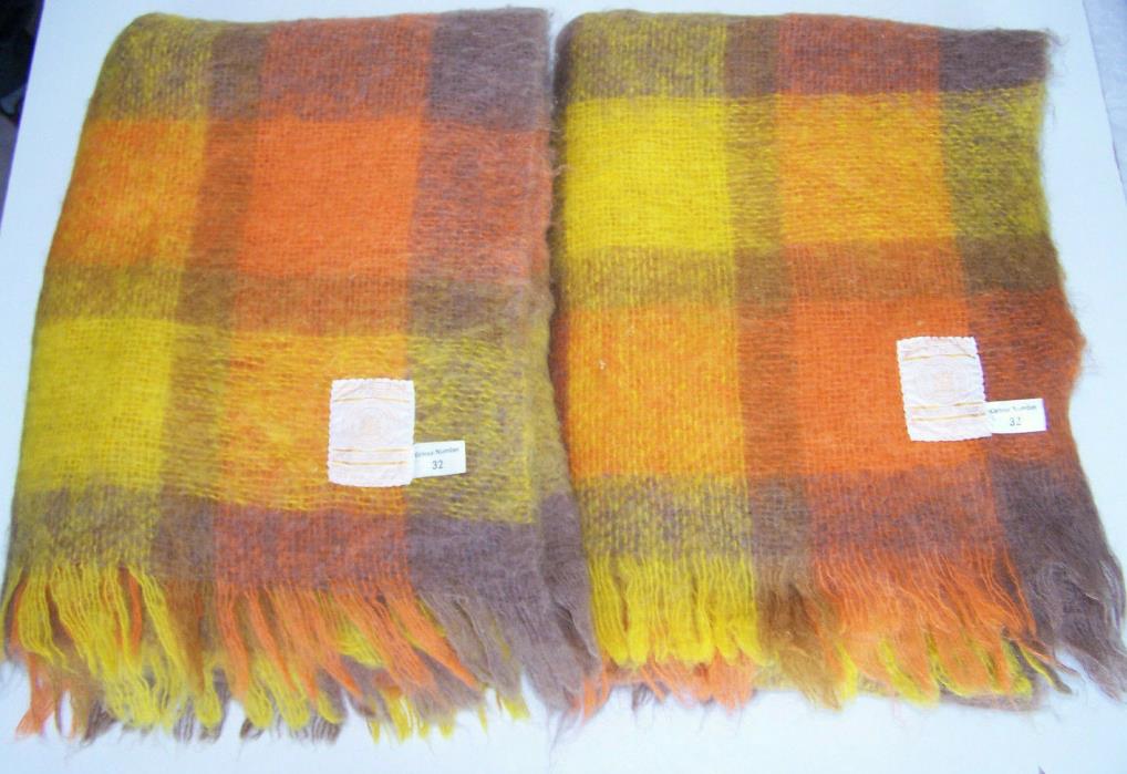 Two Hudson's Bay Mohair Blankets Made in Scotland Color #32 71*51