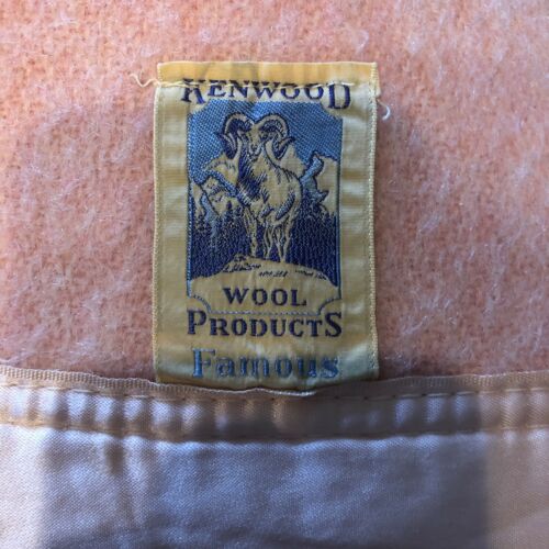 Kenwood Vintage Wool Blanket  Pale Rose/Pink 82”X 88”