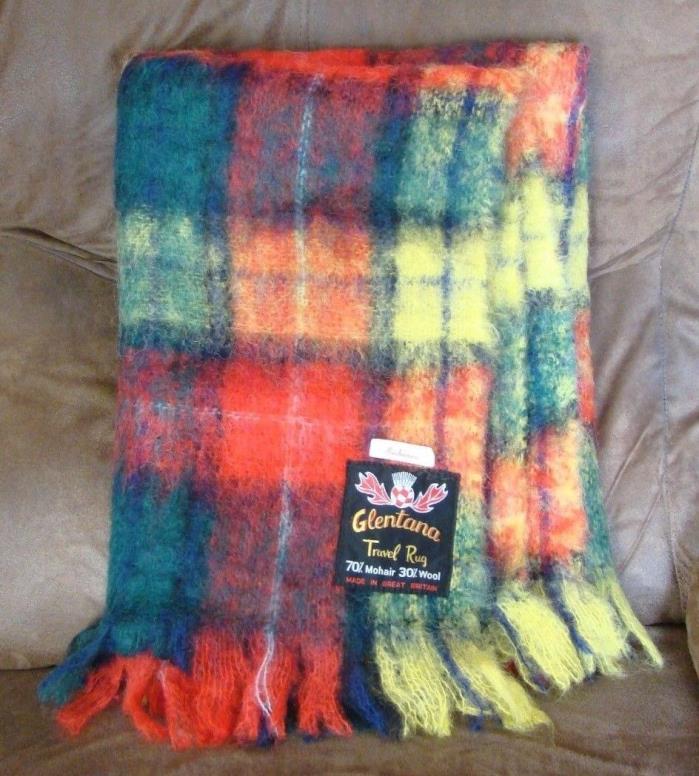 Glentana Buchanan Tartan Travel Rug Throw Blanket 70/30 Mohair Wool 49