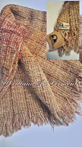 Woodland Weaving Arts Handwoven Vermont Wool Mohair Throw 23×72 $1150.
