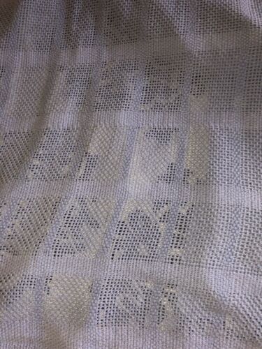 CHATHAM Blue Square Waffle Weave Bed Spread Blanket 112”X93” Cotton USA Vintage