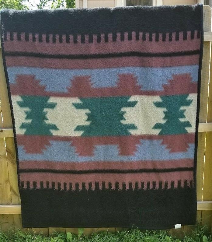 VTG Biederlack Blanket Reversible Southwest Aztec Acrylic throw Mexican native