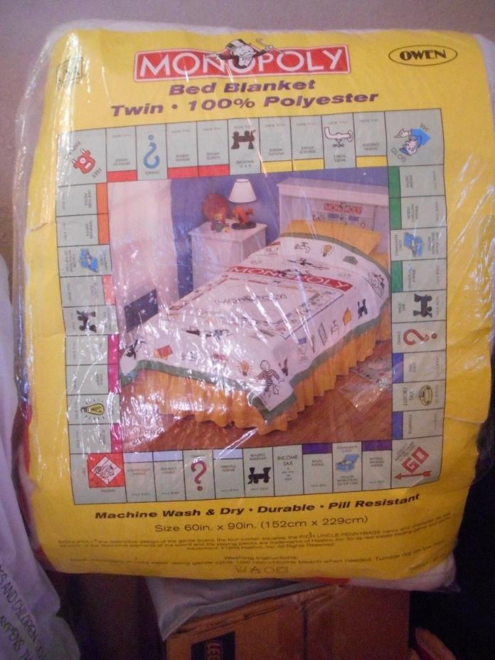 1998 Owen Monopoly Board Twin Bed Blanket