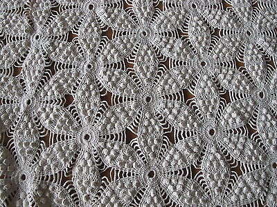 Antique Handmade Lace Crochet Coverlet Blanket Tablecloth 80