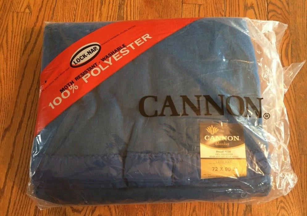 Vintage 100% Polyester Cannon Drexel 72x90 BLUE 