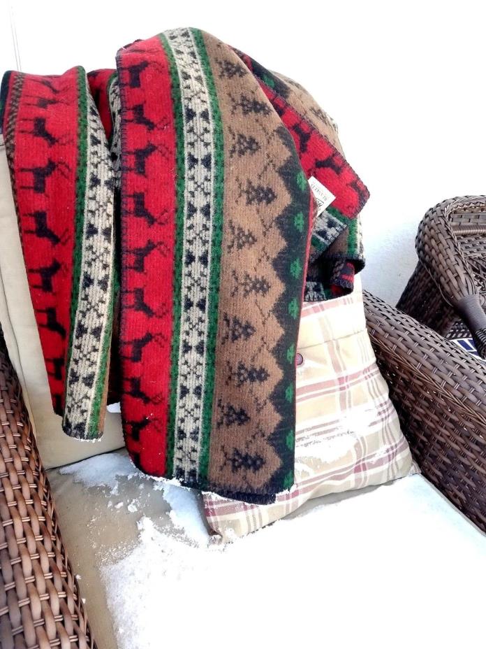 Woolrich Vintage Wool Holiday Southwest Garde La Foy Blanket 70” X 60”