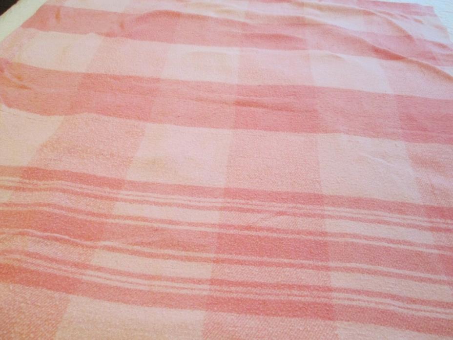 Well Loved Camp Style Pink Plaid Flannel Blanket Twin Full Size Vintage