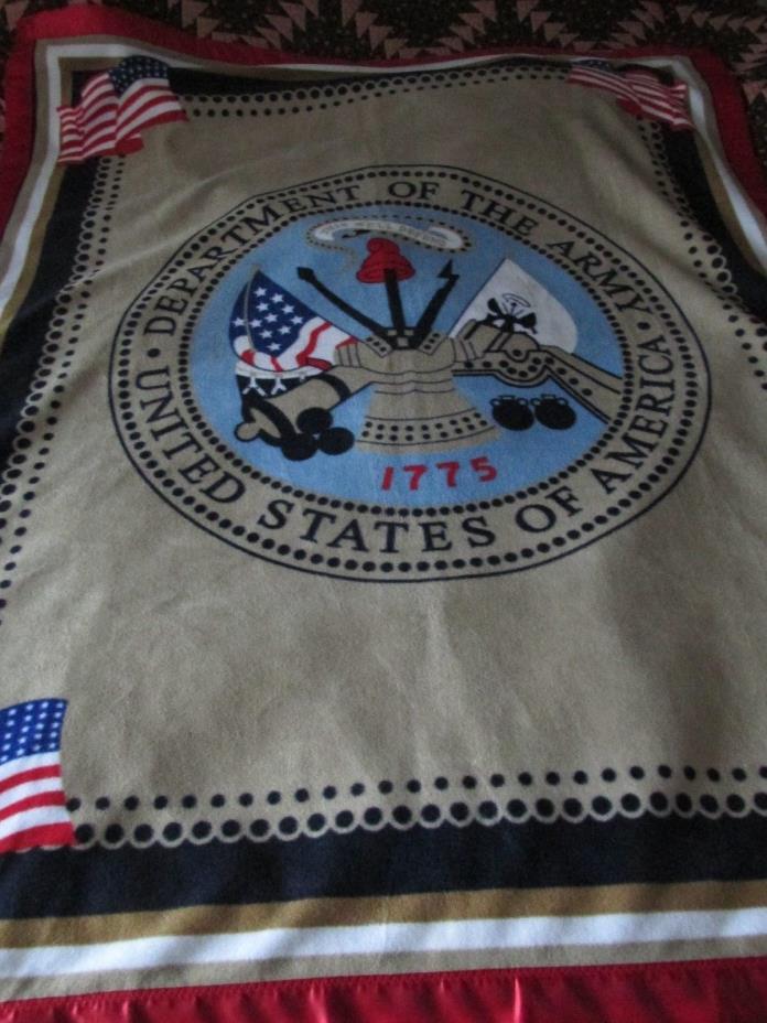 United States Army Fleece Blanket Flag Accents