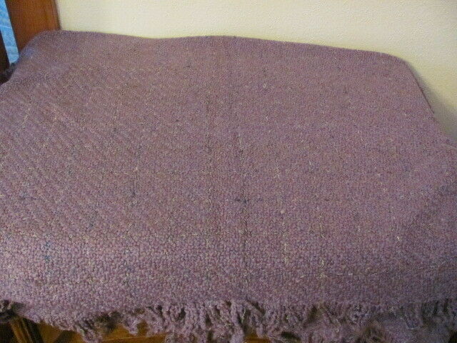 Pretty purple lavender woven wool ? blanket throw