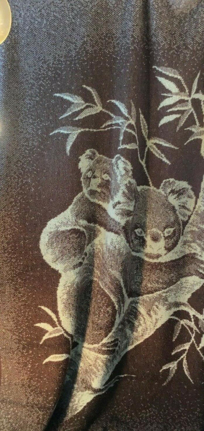 Koala Bear Blanket Vintage Brown Tan 2 Sided Acrylic Throw 82