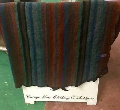 Vintage Pendleton Multicolored Woo Throwl Blanket 80x60