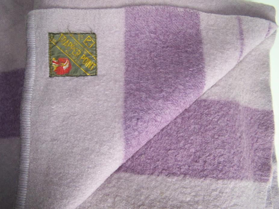 Trapper Point - 3.5 point 100% Wool Blanket Made In England, Lavender/Lilac