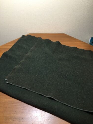 Green WOOL BLANKET Military Army Style Emergency Survival Camping Blend 68x55