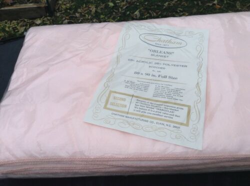 Vintage chatham Orleans blanket 80 x 90 Full bed pink 65% acrylic/ 35% polyester