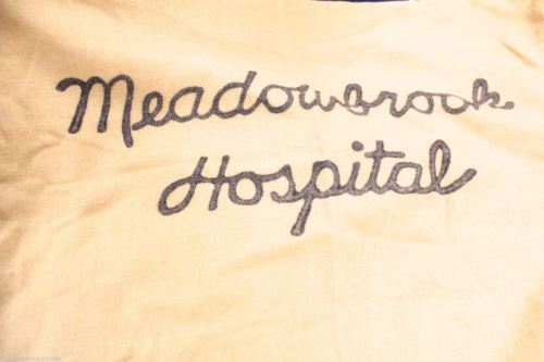 VTG Meadowbrook Hospital Blanket 100% Wool Orange w Script