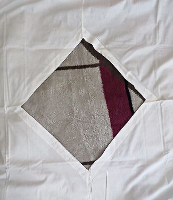 Vtg 80s European Russian USSR Duvet Cover White Cotton Open Diamond Center Twin