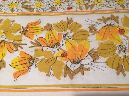 Vera Neumann Vintage Burlington Pillowcase Ladybug Yellow Orange Floral Flaw