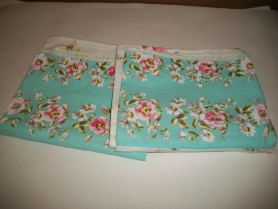 Vintage handmade floral cotton blend pillowcases