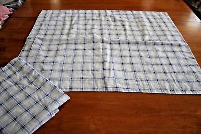 Blue and White Plaid Tailored Standard Pillow Shams