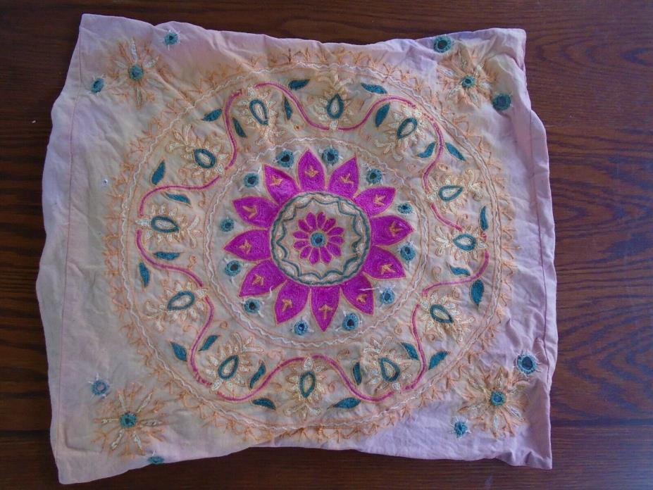 vintage India pillow case with mirrors