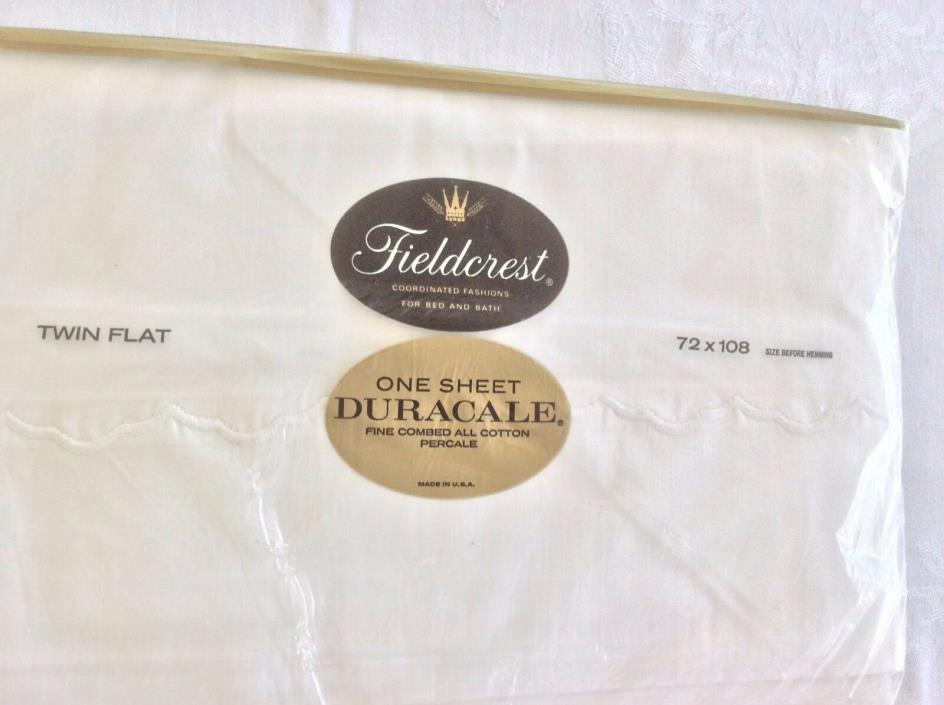 Fieldcrest Twin Flat Sheet  Duracale combed cotton Percale