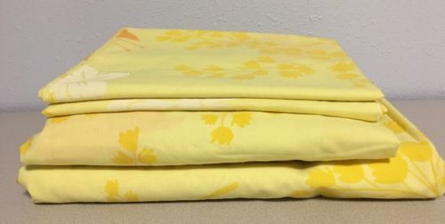Vtg Springmaid Wondercale Percale Complete Full Size Sheet Set Butterflies 1970s