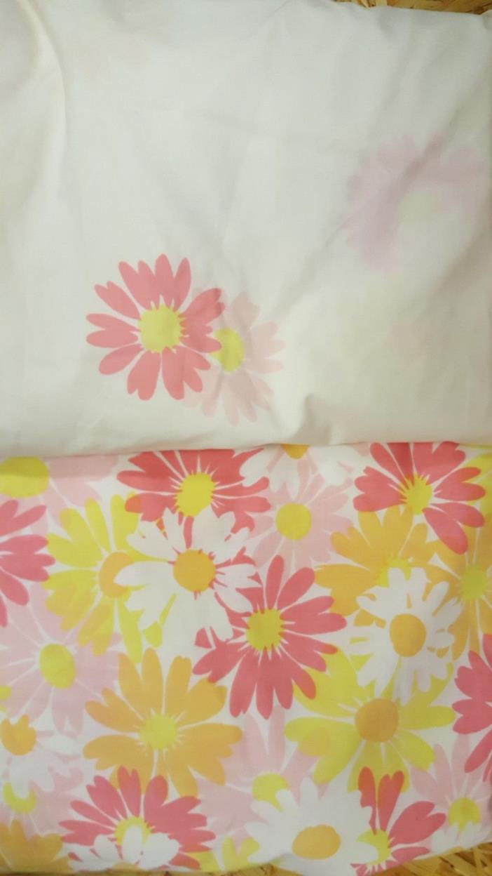 vintage flowered full size fitted & flat sheets