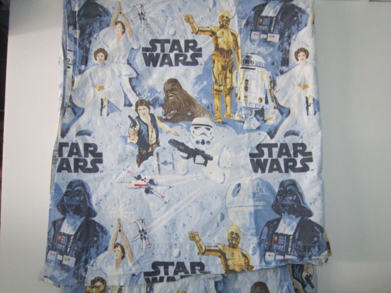 Pottery Barn Kids Star Wars A New Hope print flat twin sheet Leia Han Luke Vader