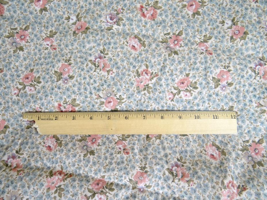 Vtg Full Fitted Bed Sheet Louis Nichole No Iron Percale Blue Pink Olive Green 88