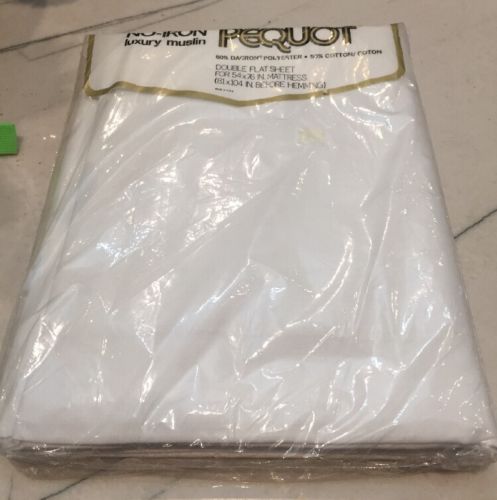 Pequot fine combed percale white sheet 81