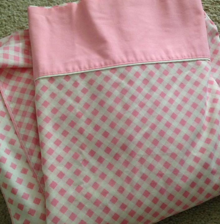 Cannon Monticello Pink & White Checkered Full Flat Sheet No Iron Muslin