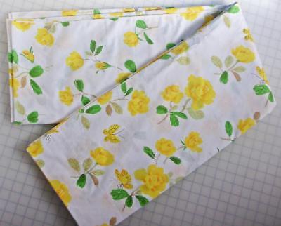 Vintage St. Mary's QUEEN Flat Sheet Yellow Roses Shabby Chic Florals EXC!