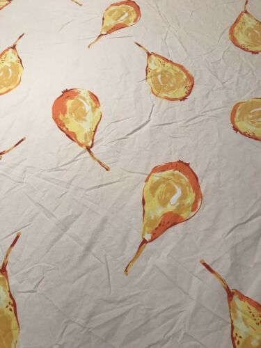 Pine Cone Hill Droll Designs Full Fitted Sheet Fruit Pear Pink Orange Yellow Fig