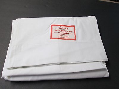 Vintage Empire Muslin Double Size Sheet Excellent Never Used Lovely Find NOS